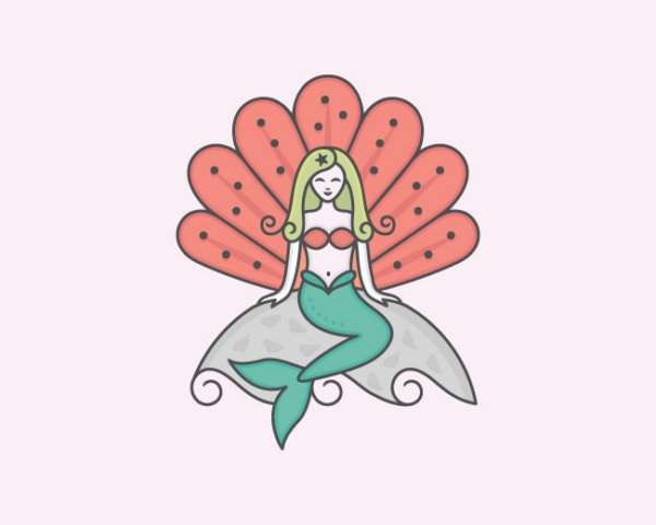 Colorful Mermaid Logo
