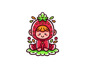 Cute Fruits Kids Logo