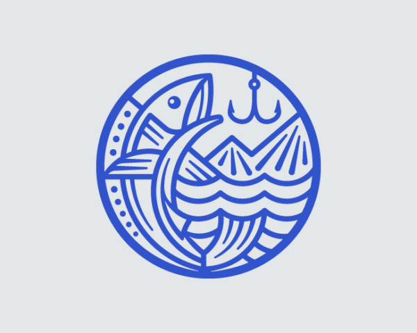 Fishing Emblem   Logo for Sale