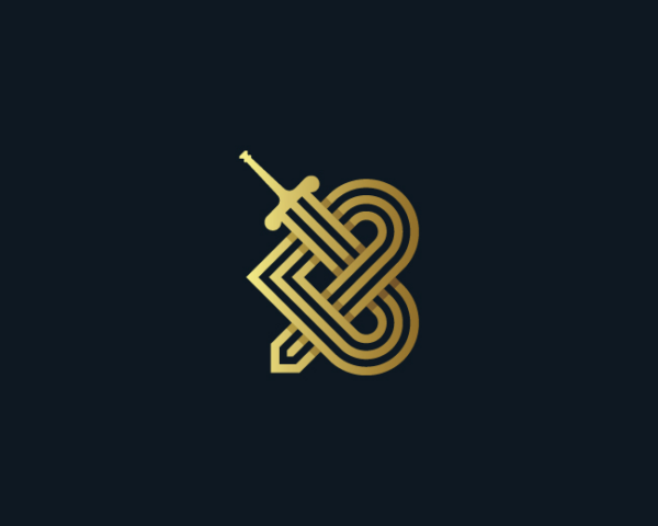 K Or B Sword Logo
