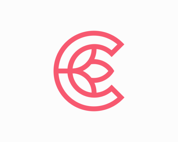 Letter C Flower Logo