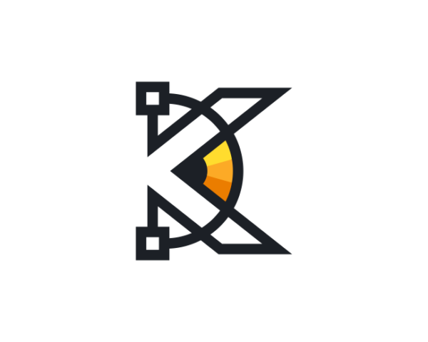 Letter K Pencil Editing Logo