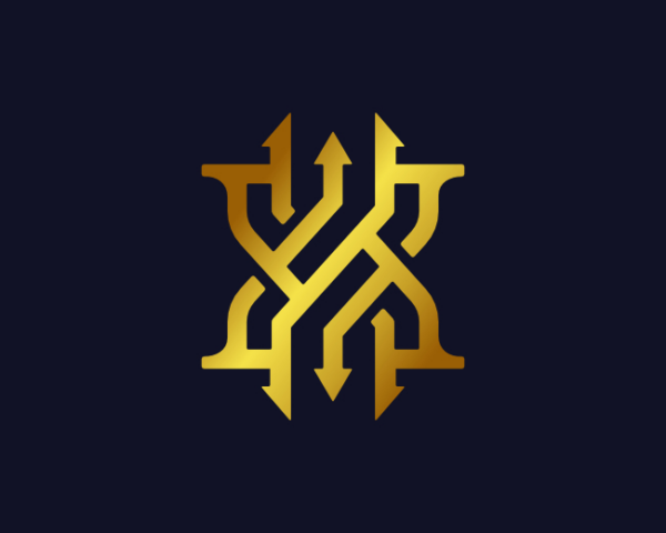 Letter X Trident Logo
