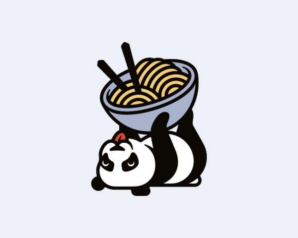 Panda Noodles   Logo for Sale